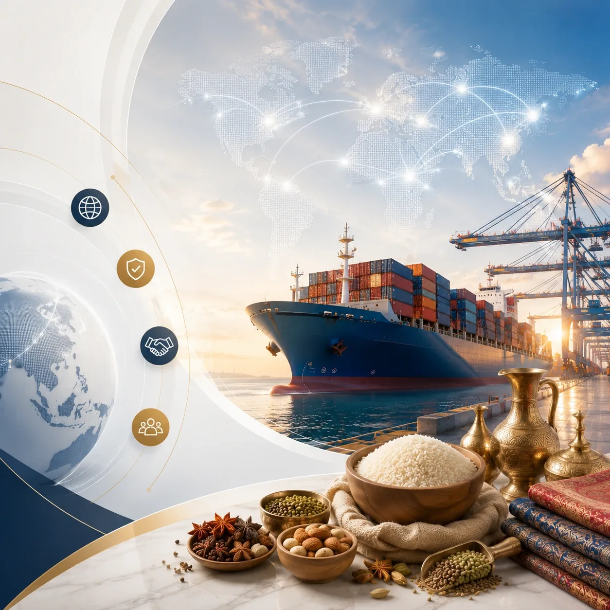 Premium export-grade rice grains